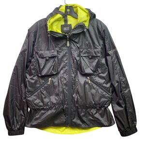 NILS‎ Jacket Womens 6 Black Ripstop Lightweight Full Zip Hooded Ski Performance